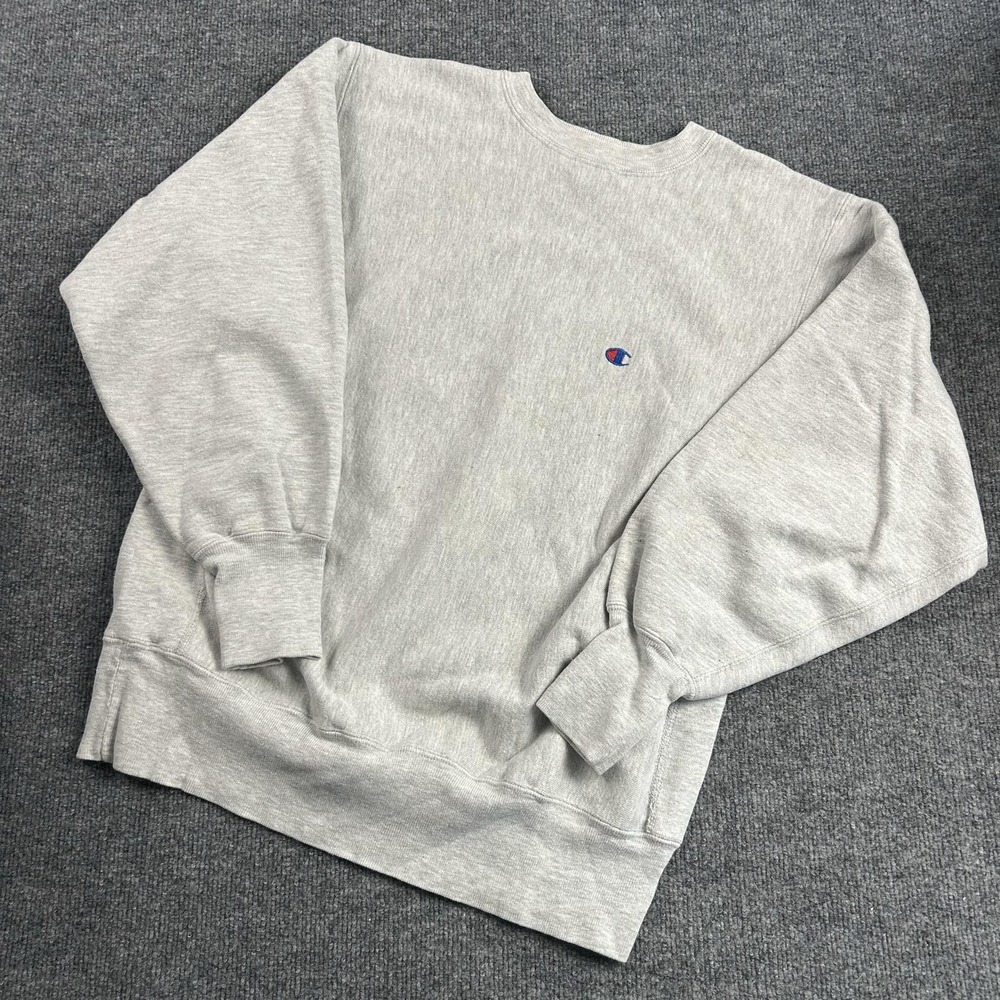 Vintage Champion Reverse Weave Sweatshirt Mens Large Gray Made USA Crewneck 90s